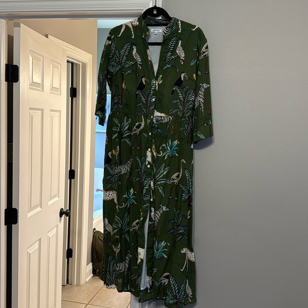Beau & Ro dark green jungle dress